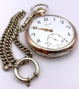 Zenith –duży srebrny zegarek kieszonkowy, ok. 1900 r., 52 mm - oryginał