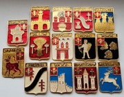 Odznaki ZSRR Herby miast Gubernia Radomska Bardzo rzadkie 14 szt