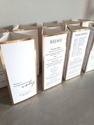 Menu trójkątne 3w1 harmonogram plan wesela ślubu numer stołu złote glamour