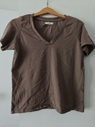 Reserved t-shirt koszulka beżowa S krótki rękaw