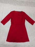 Czerwona elegancka wełniana świąteczna polska sukienka Gantos 38 jak nowa