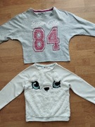 2 x BLUZKA KOSZULKA BLUZA Z MISIEM Z CEKINAMI DO PRZEDSZKOLA SZKOŁY ROZ 122