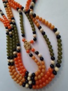 Naszyjnik jablonex vintage barwy jesieni 102 cm długości!