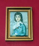 Ludwik XVII - Portret na jedwabiu - Made in France !!!  18 cm. x  14,8 cm.