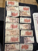 Zestaw 15 banknotów PRL 100 zł - Ludwik Waryński