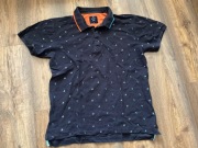 Granatowa koszulka polo Carry rozmiar L dobry stan ciekawy design 