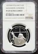 10 ZŁ 1997, JAN PAWEŁ II KONGRES EUCHARYSTYCZNY NGC PF69 UC #35