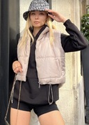 Beżowa pikowana kamizelka z połyskiem (rozmiar 38)