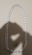 @@@ GRUBY ŁAŃCUSZEK-SREBRNY-PEŁNY-MĘSKI-10mm-SREBRO 925-58g-DIAMENTOWANY