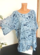 Tunika Bluzeczka mazaje kolor Jeansowy rozm 4XL / 48 dla krągłej Pani