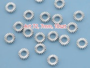 Bardzo ładne srebrne, Vintage, okrągłe,cynkowe koraliki dystansowe Art 72