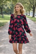 Reserved sukienka mini w kwiaty czarna czerwona M 38 nowa
