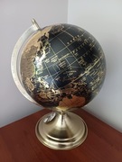 Globus duży, średnica 25 cm, dekoracyjny, złoty, czarny, nowy