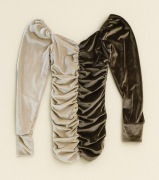 Dwukolorowa imprezowa koktajlowa dopasowana sukienka z długim rękawem