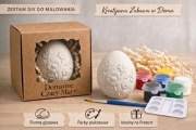 Zestaw DIY do malowania jajka gipsowego | Dekoracja Wielkanocna