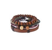 107 Zestaw nowych bransoletek męskich drewniane sk