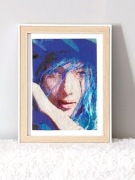 Portret Kim Taehyung V Blue z BTS  haft krzyżykowy