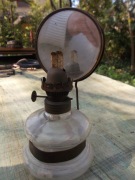 LAMPA NAFTOWA z lustrem bez klosza PRL metka S.Z.P.T.