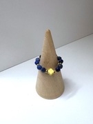 Pierścionek handmade z lapisem lazuli i koniczyną marokańską