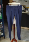 Granatowe spodnie flanelowe The Tailoring Club r54, 100% włoska wełna VBC 
