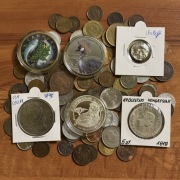 Zestaw ponad 100 Starych Monet Polska Stany Zjednoczone Kanada Niue Dolar