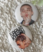 Dwie Metalowe przypinki 6 cm - Stray Kids STAY Karma Hyunjin 