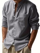 Męska Koszula z Długim Rękawem Sportowo-Casualowy Styl
