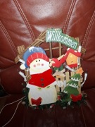 Dekoracja ozdoba świąteczna zawieszka na drzwi rękodzieło vintage 