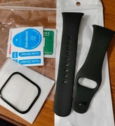 Czarny silikonowy pasek 22mm do smartwatch + szybka ochronna redmi watch 3