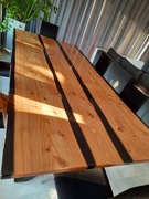 DUŻY STÓŁ DREWNIANY Z ŻYWICY EPOKSYDOWEJ