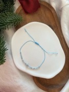 Bransoletka na szczęście AKWAMARYN AGAT koraliki drobne