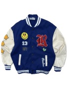 Niebieska kurtka Bomberka retro Vintage Adidas Nike rozpinana 90 80 00