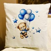 Poduszka Jasiek z nadrukiem misia dla dzieci - prezent