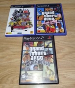 Zestaw 3 części GTA Grand Theft Auto III, Vice City, San Andreas PS2