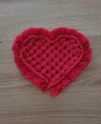 Makramowa podkładka pod doniczkę serce heart