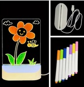 tabliczka do notatek z 7 długopisami, kreatywna LED