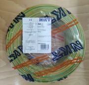 Przewód kabel linka LgY 1x2,5 100mb żółto-zielona H07V-K + tulejki 100 szt