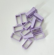 24 Klocek - okna rama+szyba fioletowe 6 szt.