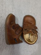 Brązowe skórzane eleganckie buty botki trzewiki na rzepy Bundgaard 24