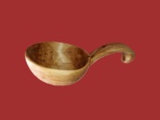 Niezwykła, ręcznie wykonana chochla z zakrzywionym uchwytem do sauny 