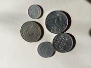 Zestaw 5 monet PRL z 1974: 20zł, 5zł, 2zł, 50gr, 10gr 