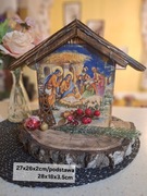 Szopka Bożonarodzeniowa z drewna z podświetleniem 