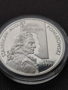 Stanisław August Poniatowski popiersie 10 zł 2005 r srebrna moneta mennicza