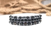 Zestaw 3 bransoletki + kolczyki Onyks Turmalin Kwarc Dymny