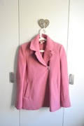 ZARA piękny krótki płaszczyk pudrowy róż S wełna kurtka