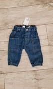H&M granatowe spodnie jeansowe 68cm Nowe