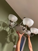 Lampy sufitowe rustykalne, patynowane komplet 5+1 i 3+1, stan świetny