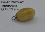 Zawieszka Kwarc Żółty (Miodowy) – Kamień Optymizmu + Torebka