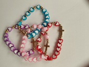 Różaniec na rękę dla dziewczynki, dla dziecka, różowe serduszka :) 