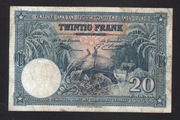 KONGO BELGIJSKIE - 20 FRANKÓW 1952